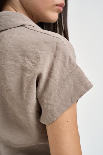 Camicia donna con nodo tortora - 5