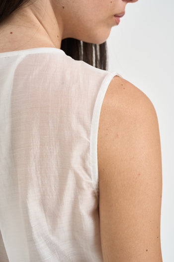 Blusa donna semitrasparente bianca - 4
