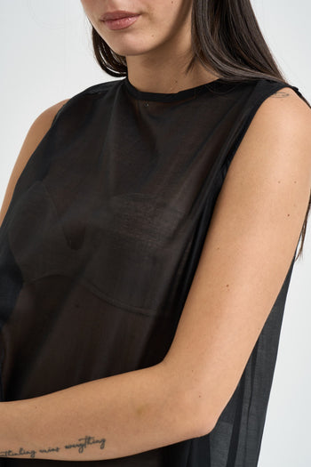 Blusa donna semitrasparente nera - 3