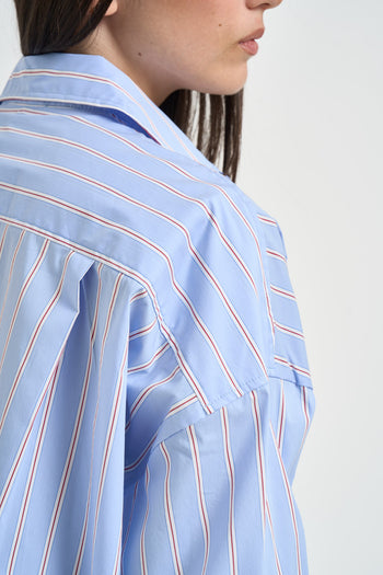 Camicia donna a righe celeste - 4