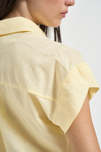 Camicia donna a maniche corte gialla - 5