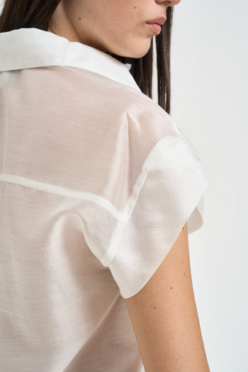Camicia donna semitrasparente bianca - 4