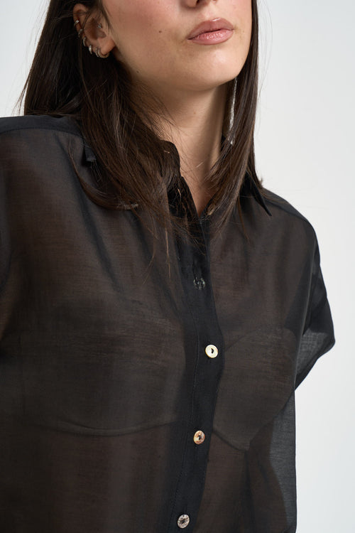 Camicia donna semitrasparente nera - 2