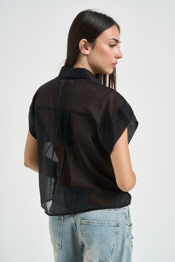 Camicia donna semitrasparente nera - 3