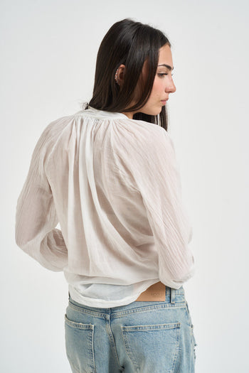 Camicia donna in cotone bianca - 3