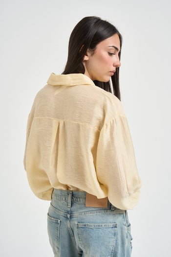 Camicia donna over giallo pastello - 3