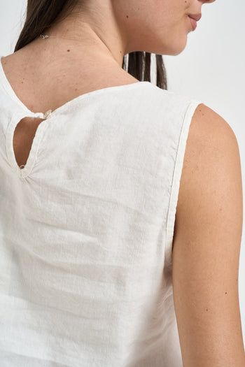Top donna smanicato bianco - 4