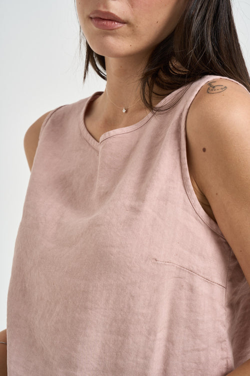 Top donna smanicato rosa cipria - 2