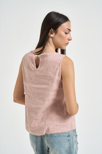 Top donna smanicato rosa cipria - 3