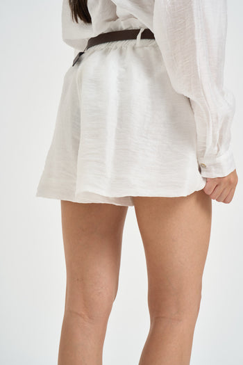 Shorts donna in cotone bianco - 3