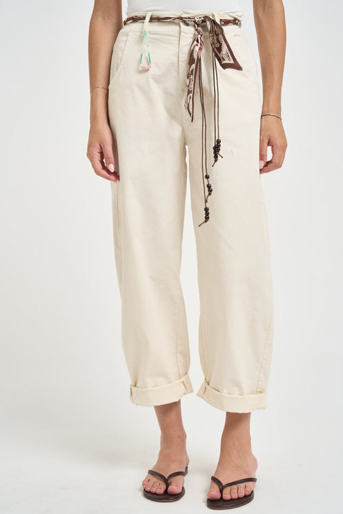 Pantalone donna gamba dritta bianco