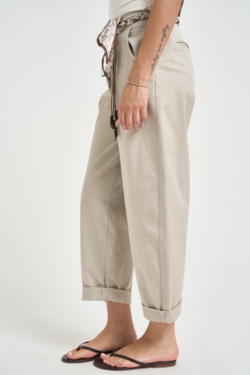 Pantalone donna gamba dritta grigio chiaro - 2