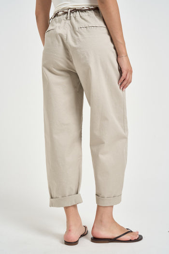 Pantalone donna gamba dritta grigio chiaro - 3