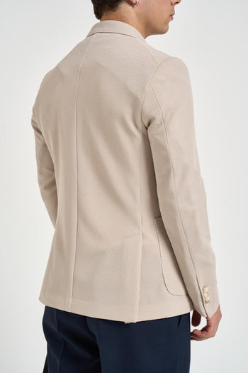 Giacca uomo beige effetto micro texture - 6