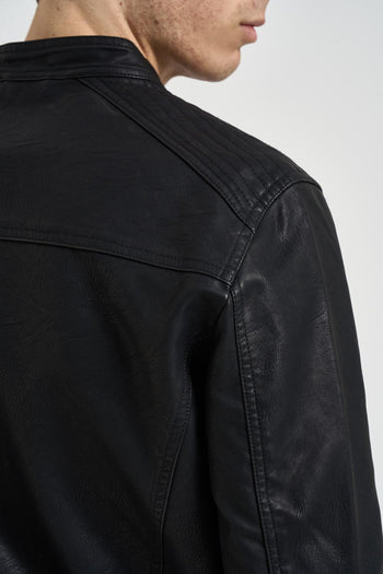 Giubbotto uomo ecopelle nero - 5