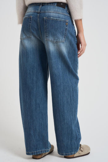 Jeans donna balloon in denim blu - 3