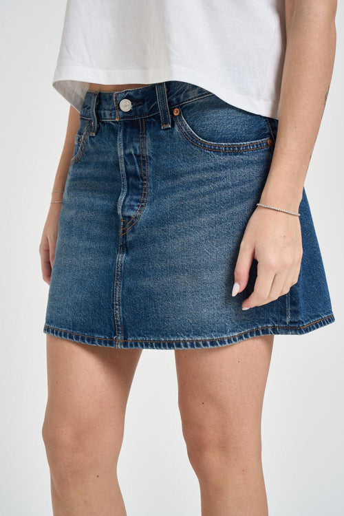 Minigonna donna Icon Skirt in denim blu - 2