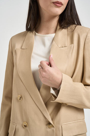 Giacca donna doppiopetto beige - 3