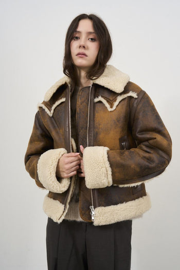 Giubbotto donna marrone vintage - 3