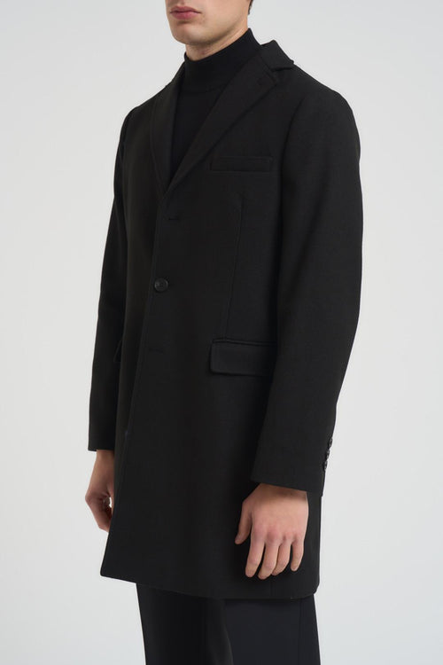 Cappotto uomo monopetto nero - 2