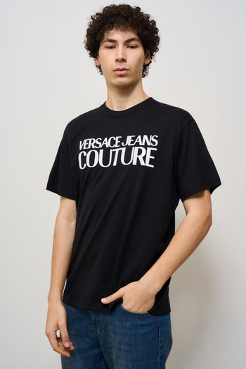 T-shirt uomo girocollo nera con logo - 3