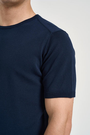 T-shirt uomo in maglia blu navy - 3