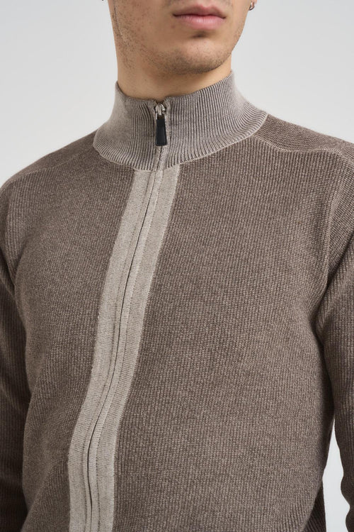 Maglia uomo a collo alto tortora - 2