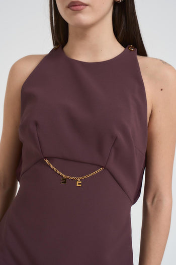 Abito donna smanicato bordeaux - 3