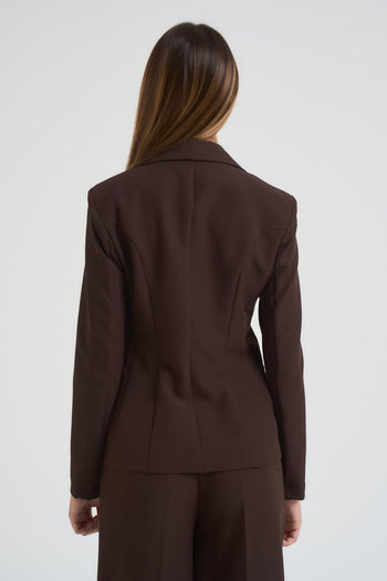 Giacca donna monopetto marrone - 6