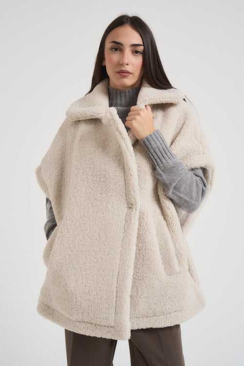 Giubbotto donna smanicato panna