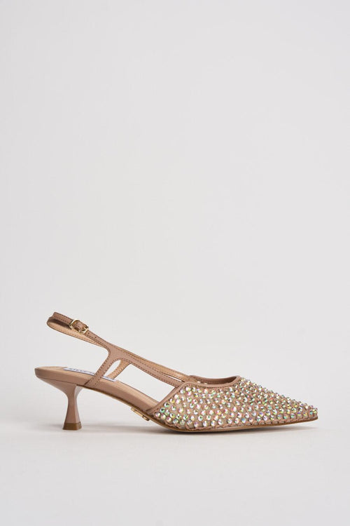 Scarpa donna con tacco strass silver