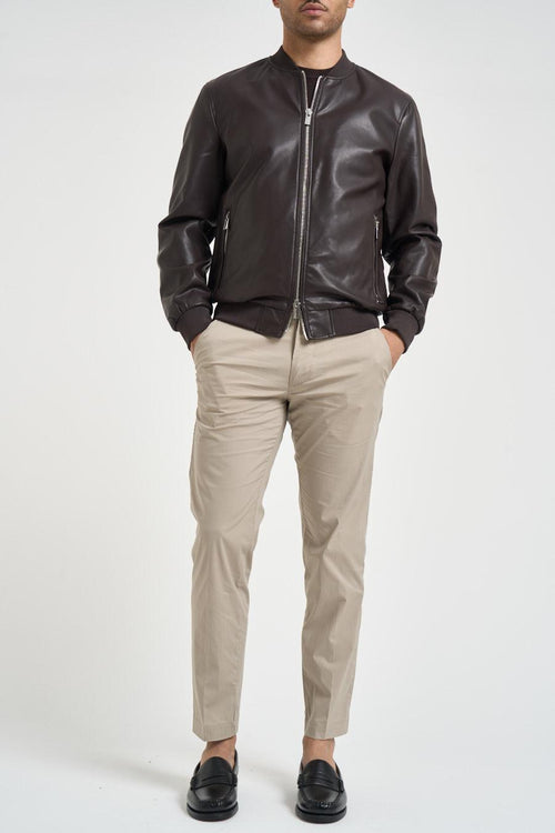 Giubbotto uomo ecopelle marrone