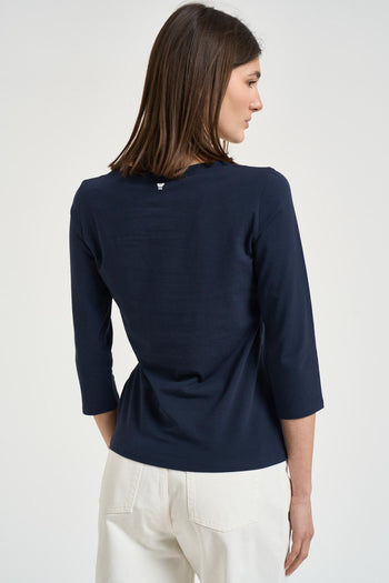 T-shirt donna maniche 3/4 blu - 4