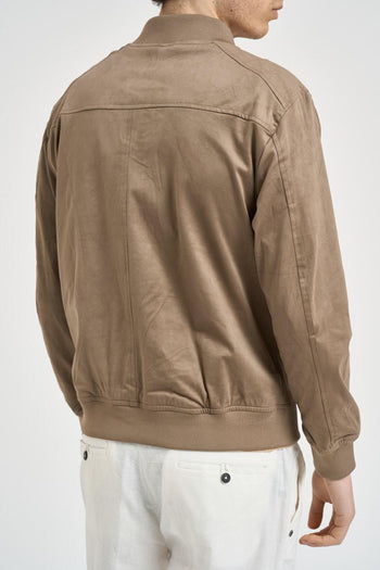 Giubbotto uomo in suede fango - 4