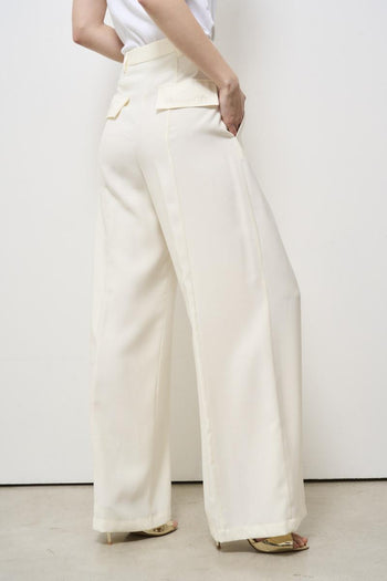 Pantalone donna a palazzo avorio - 7