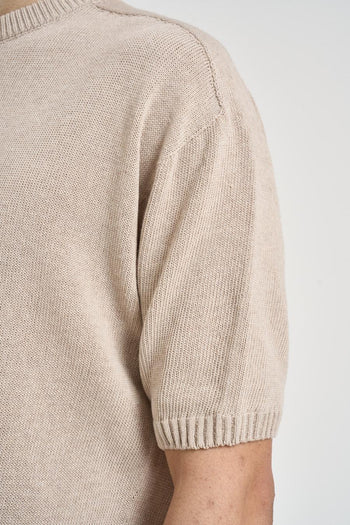 Polo uomo in maglia beige - 3