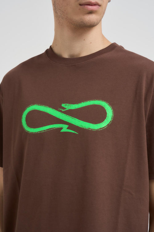 T-shirt uomo marrone e verde fluo - 2