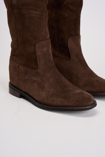Stivale donna in camoscio marrone - 4