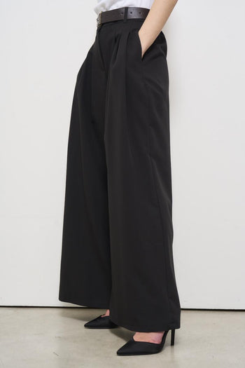 Women's black palazzo trousers - 4