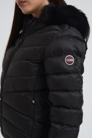 Piumino donna nero in nylon trapuntato - 4