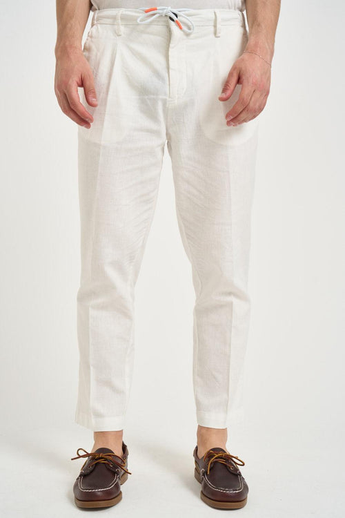 Pantalone uomo in lino bianco