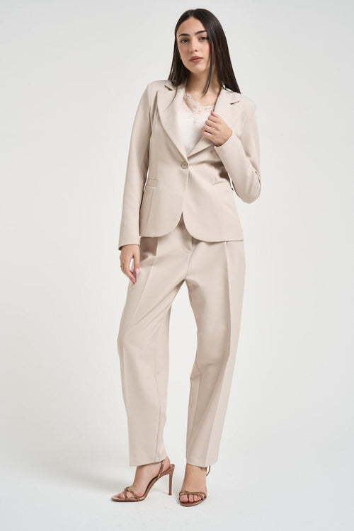 Pantalone donna barrel sabbia