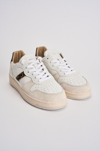 Sneakers donna W431-C2-VC-WD Court 2.0 vintage bianca e lepardata - 4