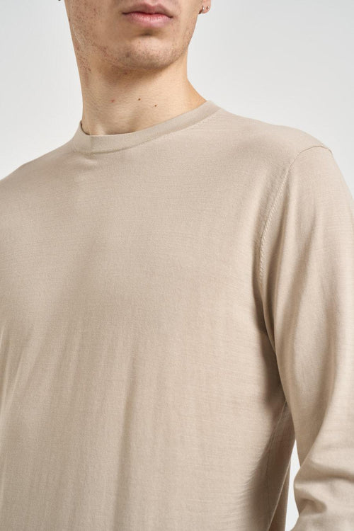 Maglia uomo girocollo beige - 2