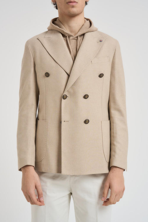 Giacca uomo doppiopetto sabbia - 2