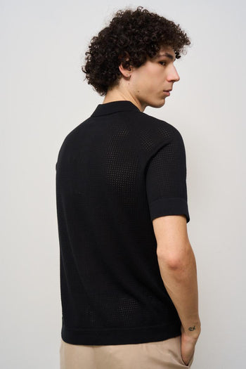Polo uomo in maglia nera - 5