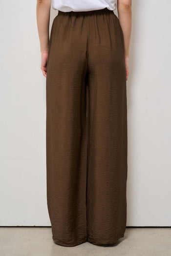 Pantalone donna a palazzo marrone - 4