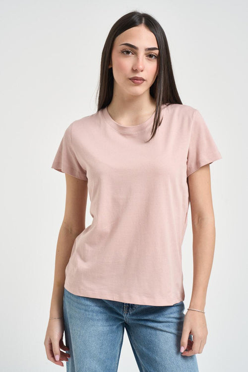 T-shirt donna girocollo rosa