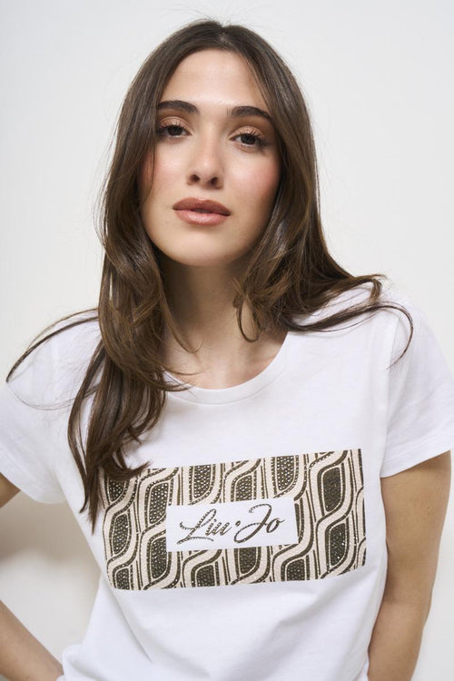 T-shirt donna girocollo bianca - 2