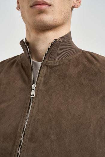 Giubbotto uomo in camoscio fango - 3